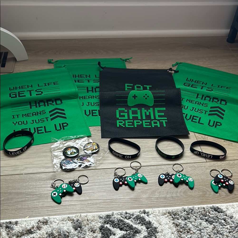 Gaming Accessories Set  Green And Black